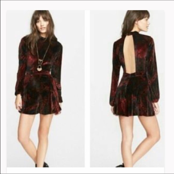 Free People Printed Burnout Velvet Backless Romper - Picture 3 of 15